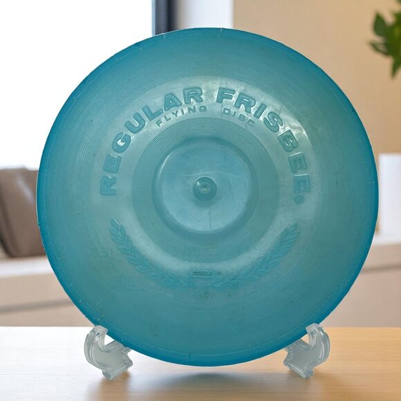 Vintage Wham-O Regular Frisbee Flying Disc 9" Aqua Blue Plastic Toy 1970s - Picture 1 of 14